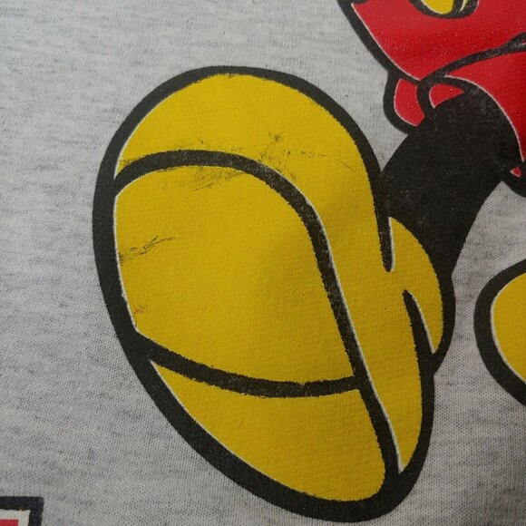 Vintage Disney Mickey Mouse Women's XL Sweatshirt Pullover Geometric Gray Retro - Picture 5 of 10